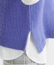 PHFCV08190 GEORGES RECH(小さいサイズ)(メゾン ドゥ サンク) カノコ編オフタートルニットベスト バイオレット
