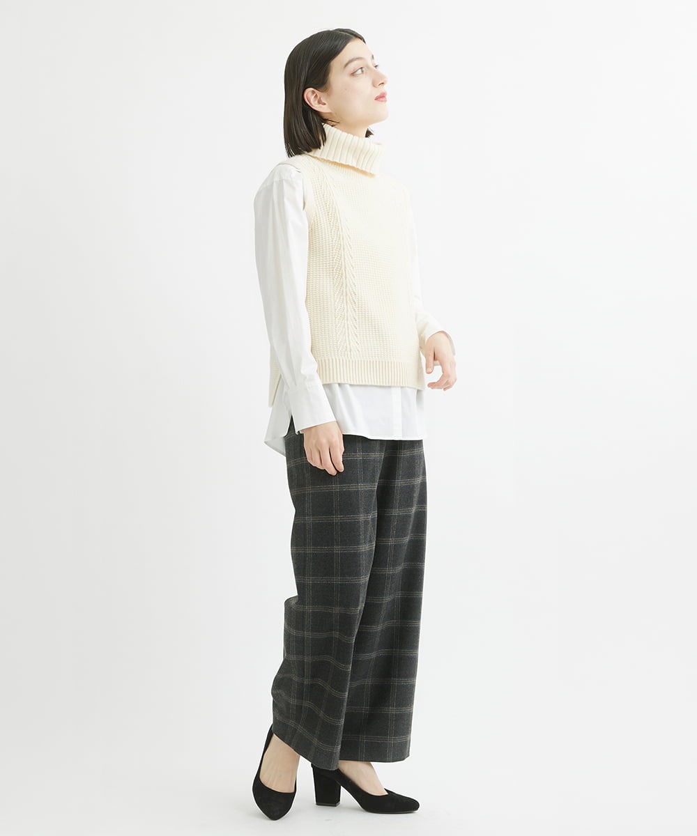 PHFCV08190 GEORGES RECH(小さいサイズ)(メゾン ドゥ サンク) カノコ編オフタートルニットベスト バイオレット