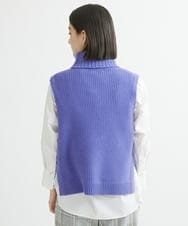 PHFCV08190 GEORGES RECH(小さいサイズ)(メゾン ドゥ サンク) カノコ編オフタートルニットベスト バイオレット