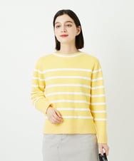 PHFEE04270 GEORGES RECH(小さいサイズ)(メゾン ドゥ サンク) ブークレーボーダーニット イエロー