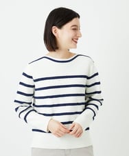 PHFEE04270 GEORGES RECH(小さいサイズ)(メゾン ドゥ サンク) ブークレーボーダーニット アイボリー