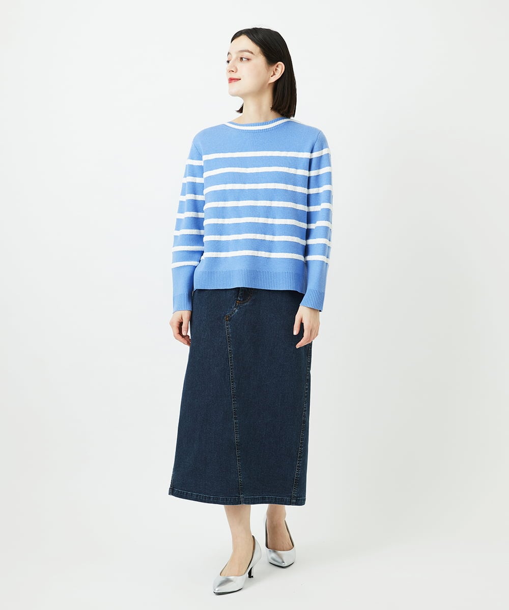 PHFEE04270 GEORGES RECH(小さいサイズ)(メゾン ドゥ サンク) ブークレーボーダーニット アイボリー