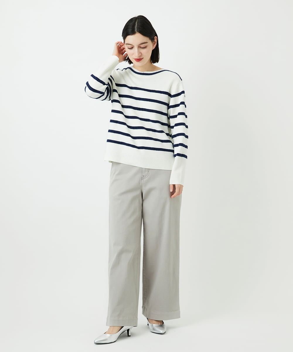 PHFEE04270 GEORGES RECH(小さいサイズ)(メゾン ドゥ サンク) ブークレーボーダーニット アイボリー