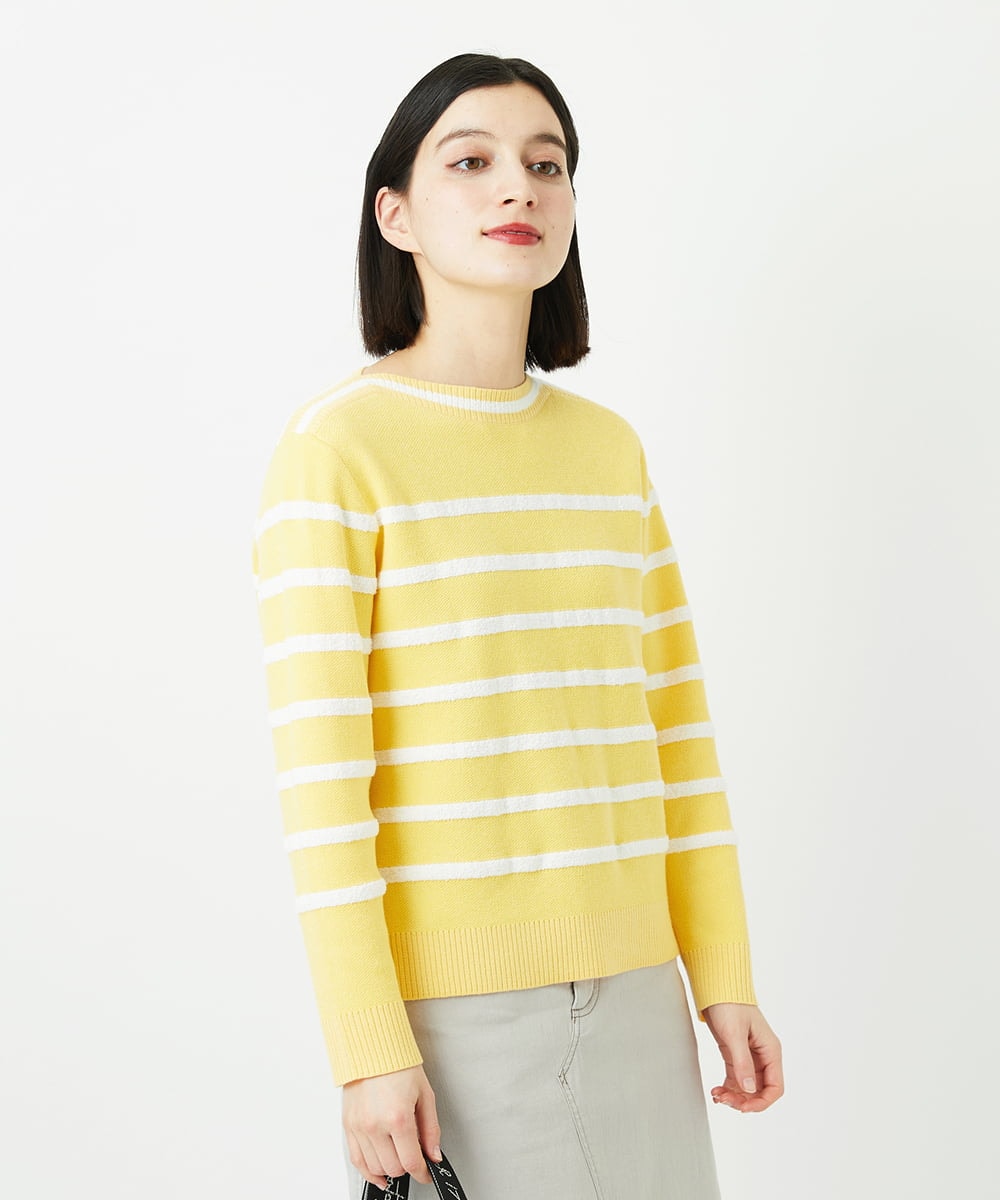 PHFEE04270 GEORGES RECH(小さいサイズ)(メゾン ドゥ サンク) ブークレーボーダーニット アイボリー