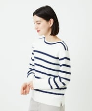 PHFEE04270 GEORGES RECH(小さいサイズ)(メゾン ドゥ サンク) ブークレーボーダーニット アイボリー