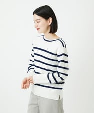 PHFEE04270 GEORGES RECH(小さいサイズ)(メゾン ドゥ サンク) ブークレーボーダーニット アイボリー