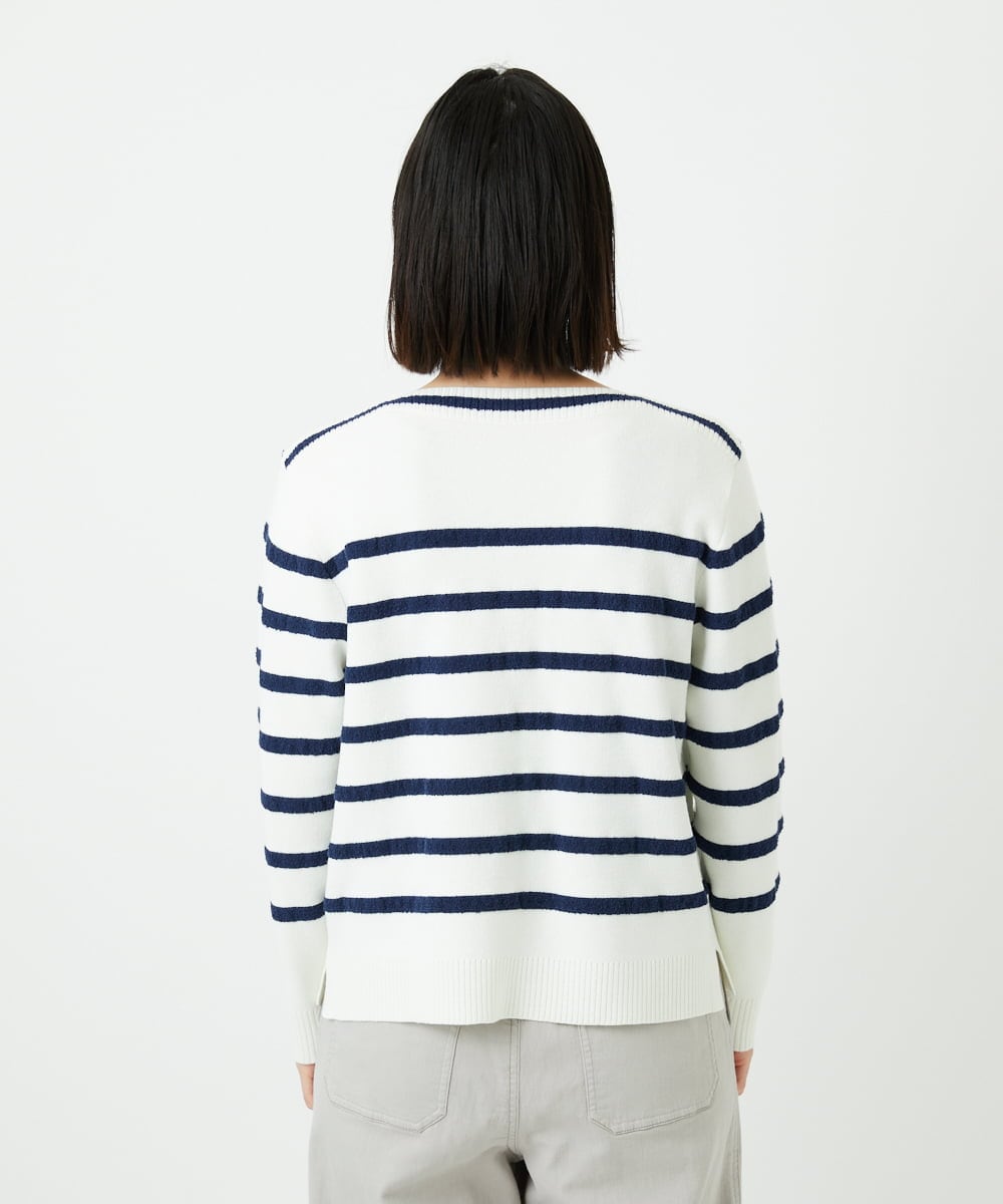 PHFEE04270 GEORGES RECH(小さいサイズ)(メゾン ドゥ サンク) ブークレーボーダーニット アイボリー