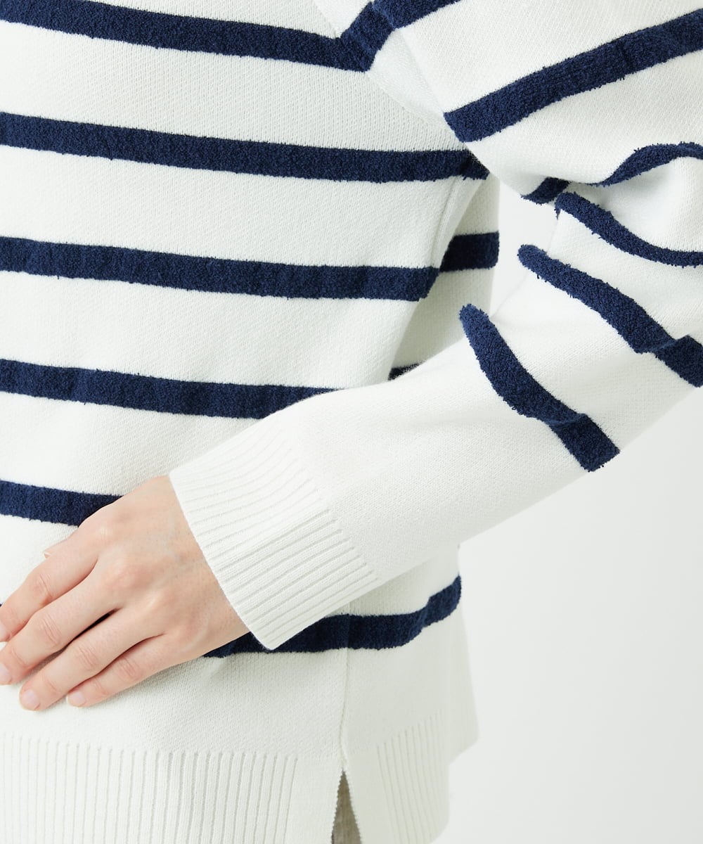 PHFEE04270 GEORGES RECH(小さいサイズ)(メゾン ドゥ サンク) ブークレーボーダーニット アイボリー