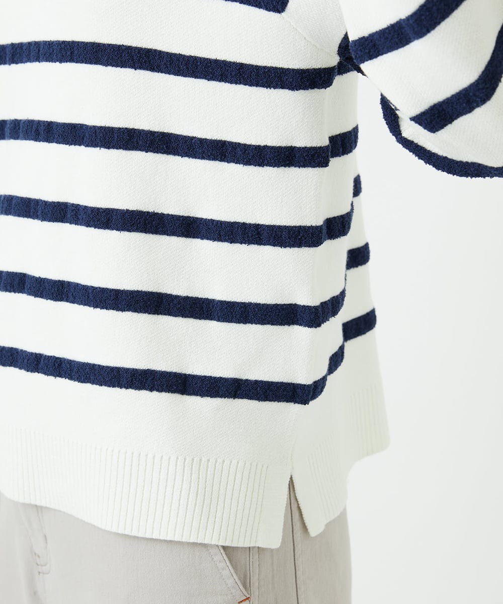 PHFEE04270 GEORGES RECH(小さいサイズ)(メゾン ドゥ サンク) ブークレーボーダーニット アイボリー