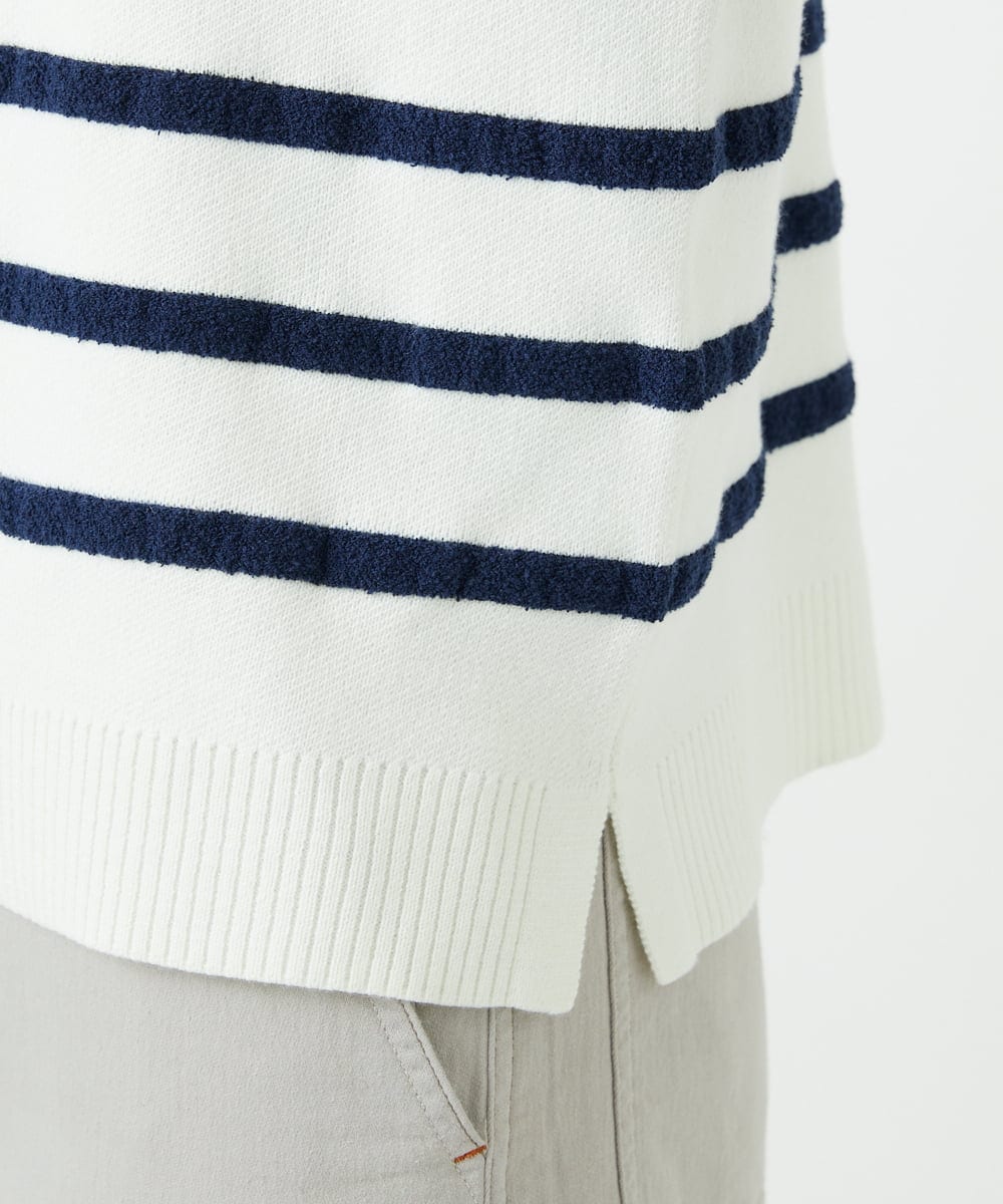 PHFEE04270 GEORGES RECH(小さいサイズ)(メゾン ドゥ サンク) ブークレーボーダーニット アイボリー