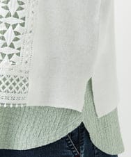 PHFEE23230 GEORGES RECH(小さいサイズ)(メゾン ドゥ サンク) 幾何レースショートニットベスト ホワイト