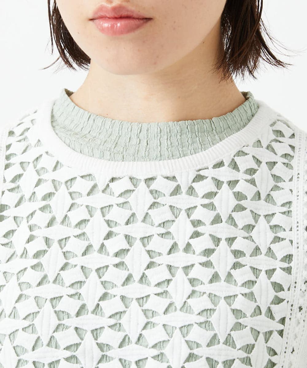 PHFEE23230 GEORGES RECH(小さいサイズ)(メゾン ドゥ サンク) キカレースショートベスト ホワイト