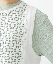 PHFEE23230 GEORGES RECH(小さいサイズ)(メゾン ドゥ サンク) 幾何レースショートニットベスト ホワイト