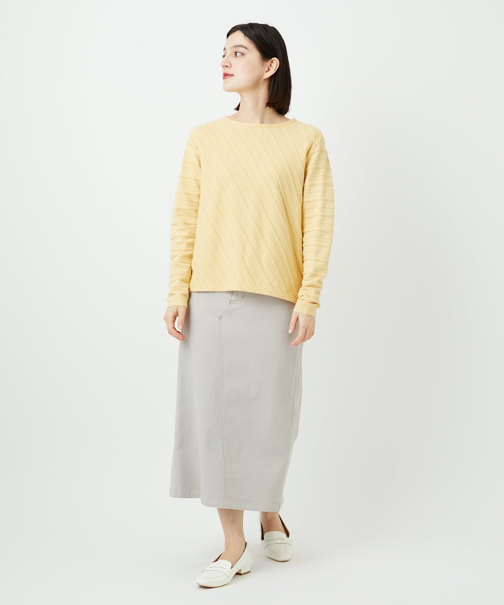 PHFEF15230 GEORGES RECH(小さいサイズ)(メゾン ドゥ サンク) ケーブル柄ニットプルオーバー ライトグレー