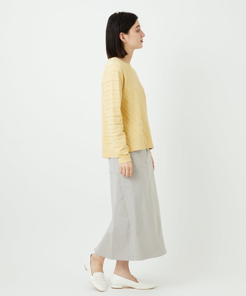 PHFEF15230 GEORGES RECH(小さいサイズ)(メゾン ドゥ サンク) ケーブル柄ニットプルオーバー ライトグレー