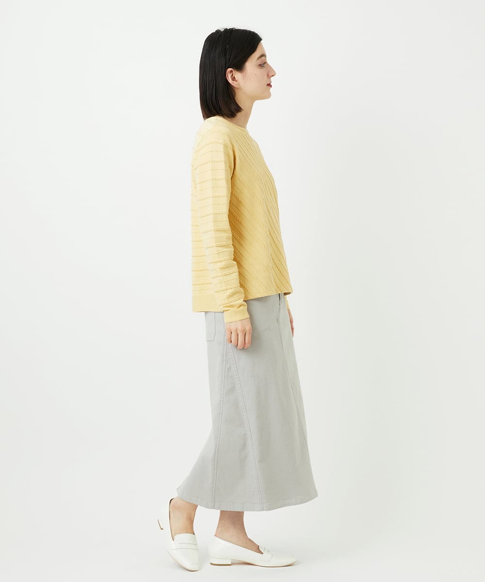 PHFEF15230 GEORGES RECH(小さいサイズ)(メゾン ドゥ サンク) ケーブル柄ニットプルオーバー ライトグレー