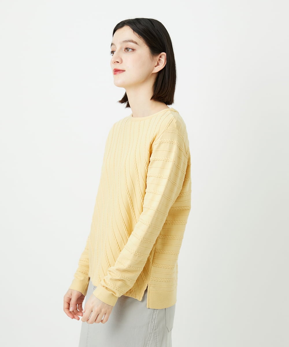 PHFEF15230 GEORGES RECH(小さいサイズ)(メゾン ドゥ サンク) ケーブル柄ニットプルオーバー ライトグレー