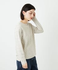 PHFEF15230 GEORGES RECH(小さいサイズ)(メゾン ドゥ サンク) ケーブル柄ニットプルオーバー ライトグレー