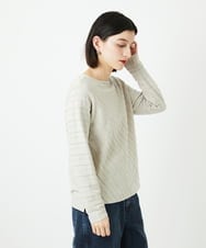 PHFEF15230 GEORGES RECH(小さいサイズ)(メゾン ドゥ サンク) ケーブル柄ニットプルオーバー ライトグレー