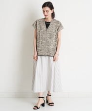 PHFET26290 GEORGES RECH(小さいサイズ)(メゾン ドゥ サンク) ジップアップニットベスト ベージュ