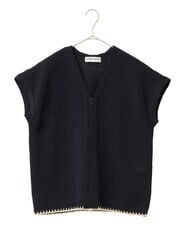 PHFET26290 GEORGES RECH(小さいサイズ)(メゾン ドゥ サンク) ジップアップニットベスト ベージュ
