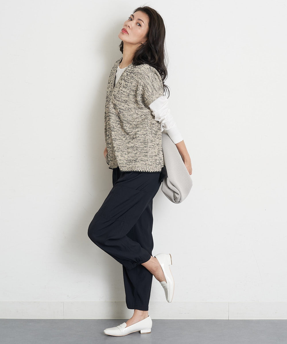 PHFET26290 GEORGES RECH(小さいサイズ)(メゾン ドゥ サンク) ジップアップニットベスト ベージュ