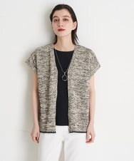 PHFET26290 GEORGES RECH(小さいサイズ)(メゾン ドゥ サンク) ジップアップニットベスト ベージュ