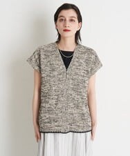 PHFET26290 GEORGES RECH(小さいサイズ)(メゾン ドゥ サンク) ジップアップニットベスト ベージュ