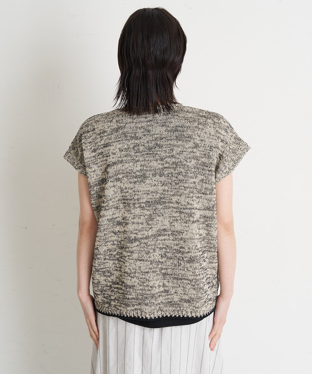 PHFET26290 GEORGES RECH(小さいサイズ)(メゾン ドゥ サンク) ジップアップニットベスト ベージュ