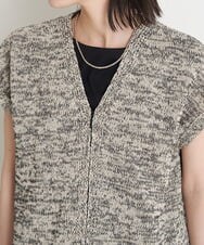 PHFET26290 GEORGES RECH(小さいサイズ)(メゾン ドゥ サンク) ジップアップニットベスト ベージュ