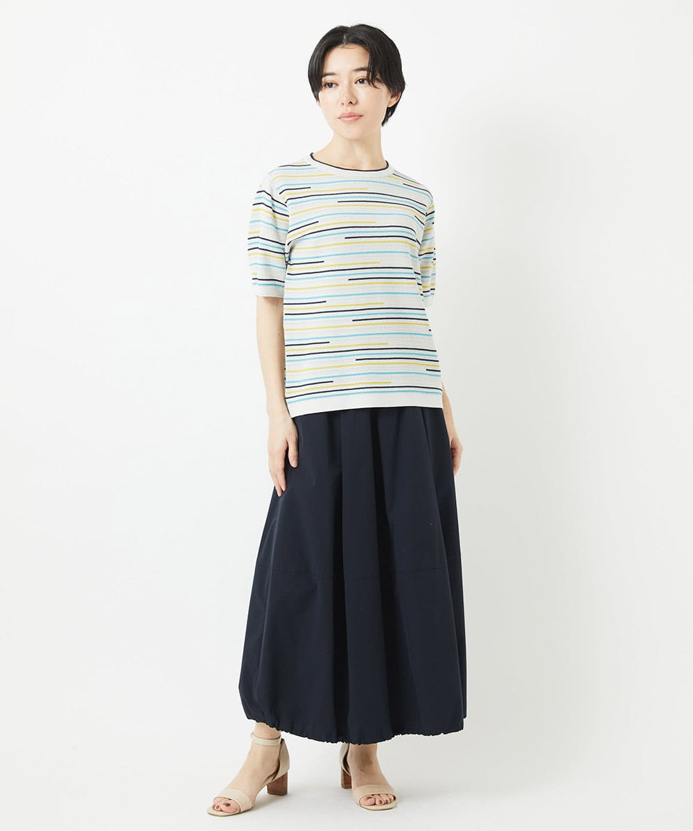 PHFGA03230 GEORGES RECH(小さいサイズ)(メゾン ドゥ サンク) カラフルボーダージャガードニット ホワイト系