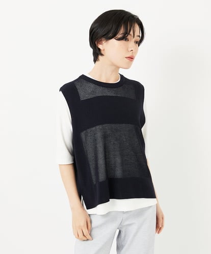 PHFGA16230 GEORGES RECH(小さいサイズ) バックスリットメッシュニットジレ