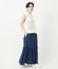 PHFGA16230 GEORGES RECH(小さいサイズ)(メゾン ドゥ サンク) バックスリットメッシュニットジレ ホワイト