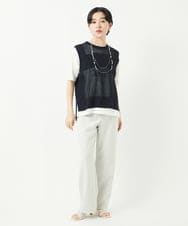 PHFGA16230 GEORGES RECH(小さいサイズ)(メゾン ドゥ サンク) バックスリットメッシュニットジレ ホワイト