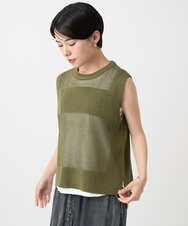 PHFGA16230 GEORGES RECH(小さいサイズ)(メゾン ドゥ サンク)  [新色追加]バックスリットメッシュニットベスト ホワイト