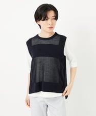 PHFGA16230 GEORGES RECH(小さいサイズ)(メゾン ドゥ サンク)  [新色追加]バックスリットメッシュニットベスト ホワイト