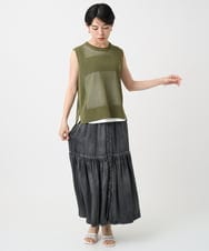 PHFGA16230 GEORGES RECH(小さいサイズ)(メゾン ドゥ サンク)  [新色追加]バックスリットメッシュニットベスト ホワイト