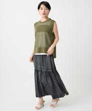 PHFGA16230 GEORGES RECH(小さいサイズ)(メゾン ドゥ サンク)  [新色追加]バックスリットメッシュニットベスト ホワイト