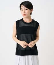 PHFGA16230 GEORGES RECH(小さいサイズ)(メゾン ドゥ サンク)  [新色追加]バックスリットメッシュニットベスト ホワイト