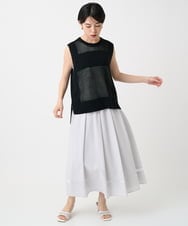 PHFGA16230 GEORGES RECH(小さいサイズ)(メゾン ドゥ サンク)  [新色追加]バックスリットメッシュニットベスト ホワイト