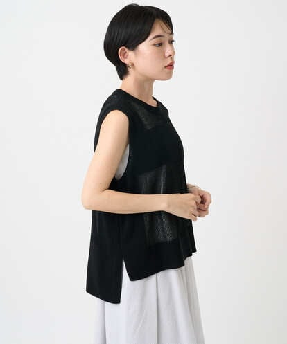 PHFGA16230 GEORGES RECH(小さいサイズ)  [新色追加]バックスリットメッシュニットベスト