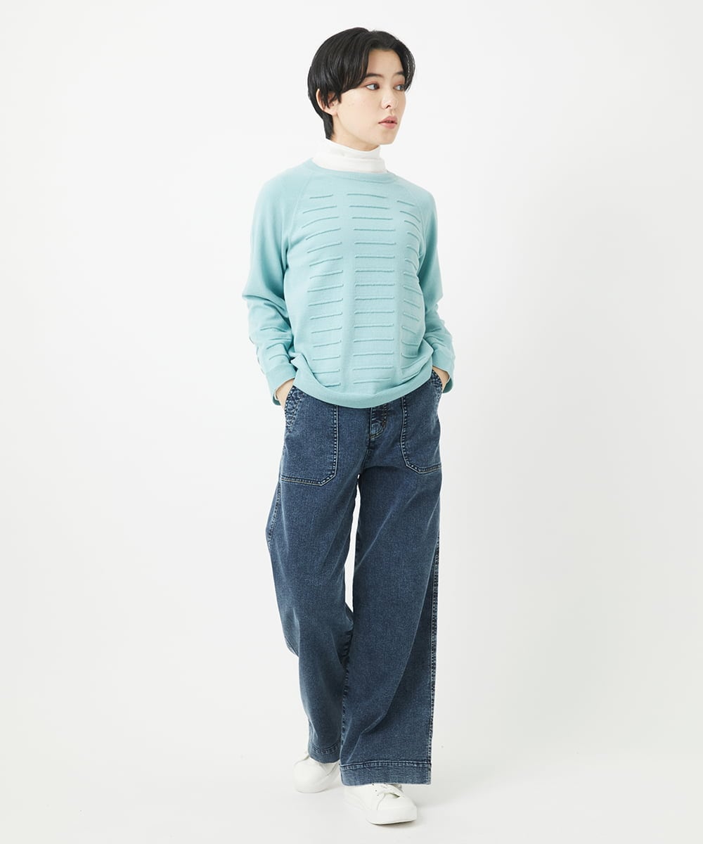 PHFGB32250 GEORGES RECH(小さいサイズ)(メゾン ドゥ サンク) ホールガーメントロール柄ニット グリーン