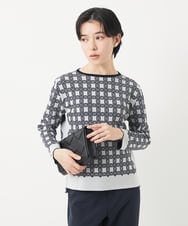 PHFGB33270 GEORGES RECH(小さいサイズ)(メゾン ドゥ サンク)  [日本製]裏カノコストレッチジャカードニット ホワイト系