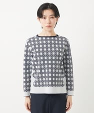 PHFGB33270 GEORGES RECH(小さいサイズ)(メゾン ドゥ サンク)  [日本製]裏カノコストレッチジャカードニット ホワイト系
