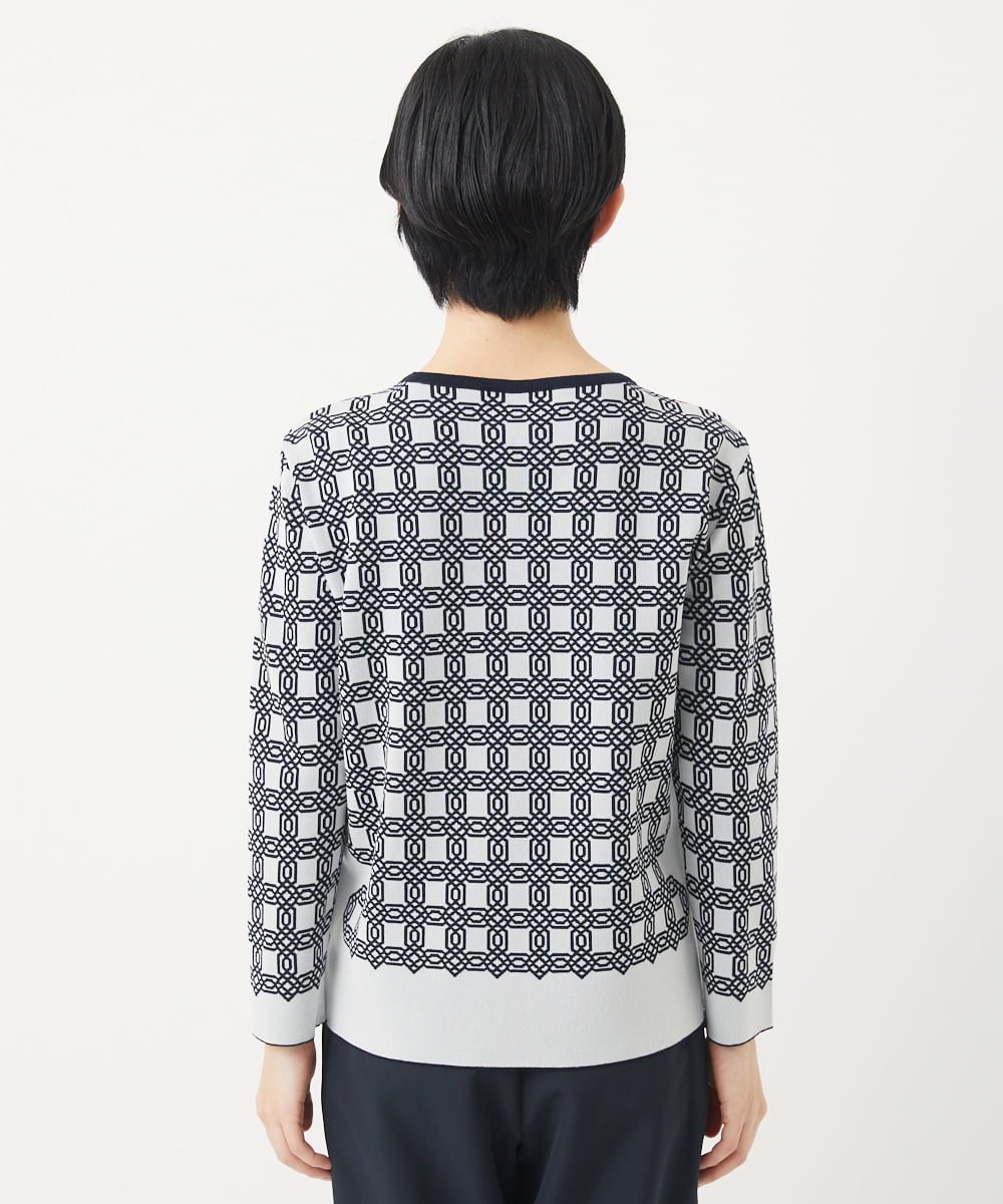 PHFGB33270 GEORGES RECH(小さいサイズ)(メゾン ドゥ サンク)  [日本製]裏カノコストレッチジャカードニット ホワイト系