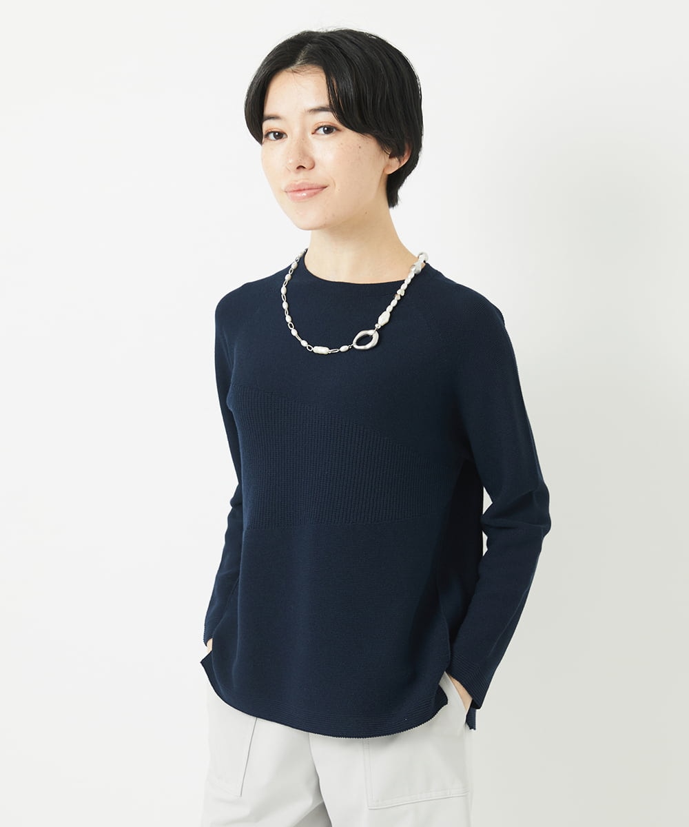 PHFGB42230 GEORGES RECH(小さいサイズ)(メゾン ドゥ サンク)  [日本製/アンサンブル対応]ホールガーメントニット ネイビー