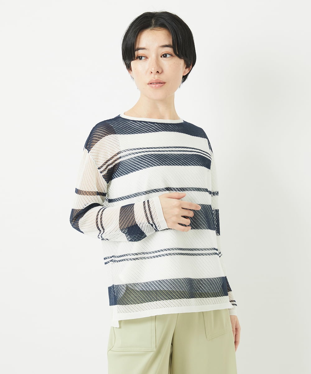 PHFGB43230 GEORGES RECH(小さいサイズ) メッシュボーダーニット