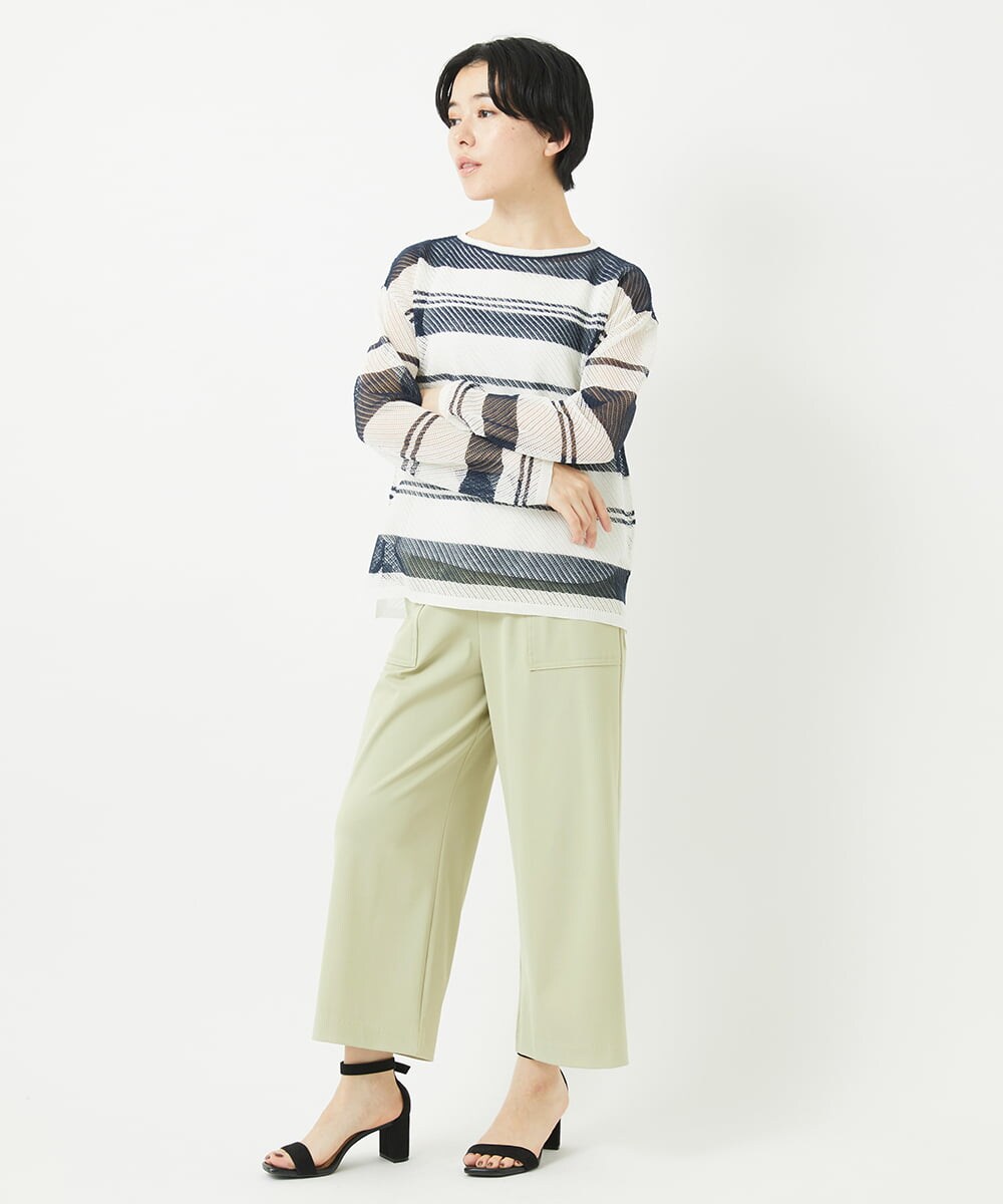 PHFGB43230 GEORGES RECH(小さいサイズ)(メゾン ドゥ サンク) メッシュボーダーニット ネイビー