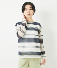 PHFGB43230 GEORGES RECH(小さいサイズ)(メゾン ドゥ サンク) メッシュボーダーニット ネイビー