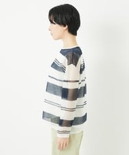PHFGB43230 GEORGES RECH(小さいサイズ)(メゾン ドゥ サンク) メッシュボーダーニット ネイビー